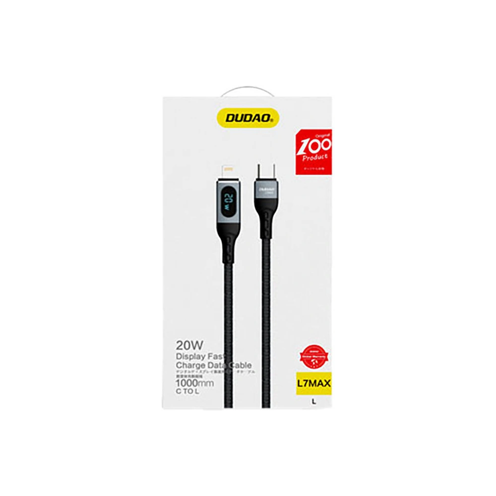Hurtownia GSM - Kábel Dudao USB-C/Lightning PD 20W fekete (L7MaxL) - DDA209 - {ean13} - Hurt