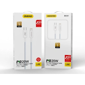 Hurtownia GSM - Kabel Dudao USB-C/Lightning PD 20W weiß (L6E) - DDA211 - {ean13} - Hurt