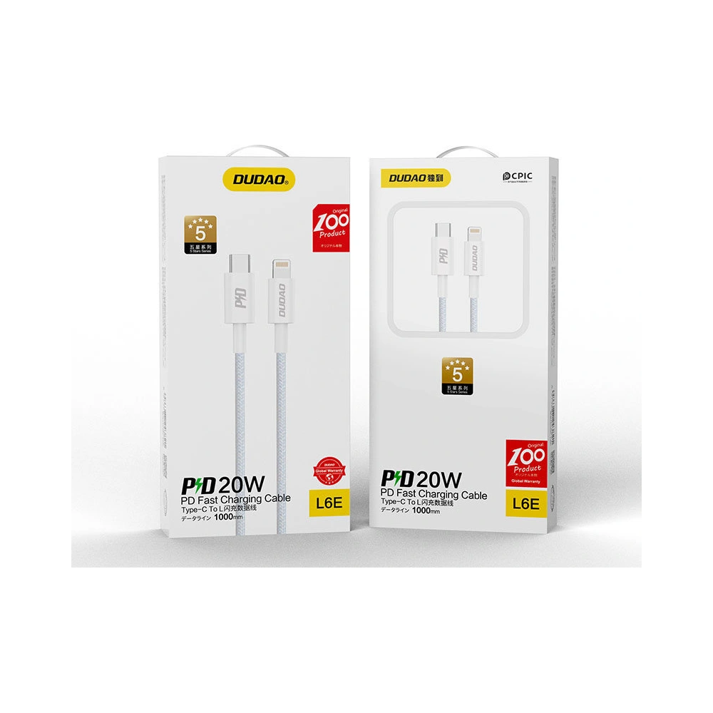 Wholesale Dudao L6E cable USB Type C - Lightning PD 20W white (L6E) - DDA211 - {ean13} - Hurt