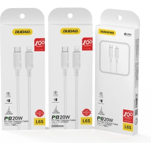 Hurtownia GSM - Kabel Dudao USB-C/Lightning 20W PD 1m bílý (L6S_1M) - DDA221 - {ean13} - Hurt