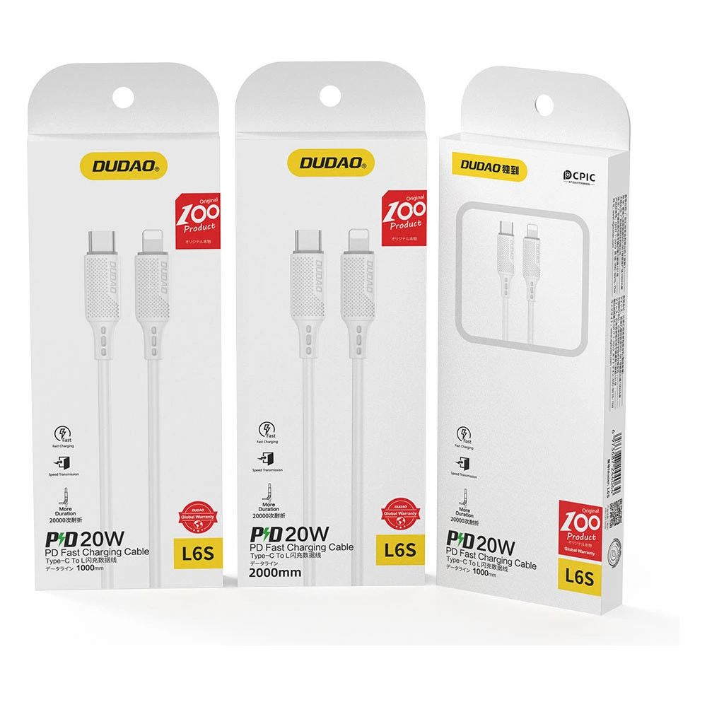 Hurtownia GSM - Kabel Dudao USB-C/Lightning 20W PD 1m bílý (L6S_1M) - DDA221 - {ean13} - Hurt
