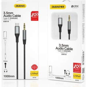 Hurtownia GSM - Kabel audio Dudao USB-C - mini jack 3.5mm šedý (L11PROT) - DDA223 - {ean13} - Hurt