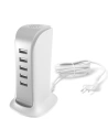 Síťová nabíječka Dudao 5x USB s vestavěným síťovým kabelem EU bílá (A5EU)