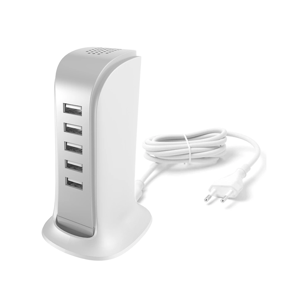 Hurtownia GSM - Hálózati töltő Dudao 5x USB beépített hálózati kábellel EU fehér (A5EU) - DDA226 - {ean13} - Hurt