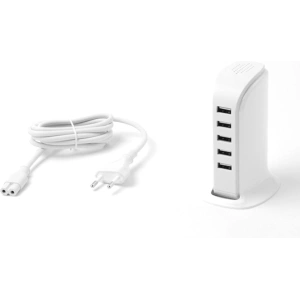 Hurtownia GSM - Síťová nabíječka Dudao 5x USB s vestavěným síťovým kabelem EU bílá (A5EU) - DDA226 - {ean13} - Hurt