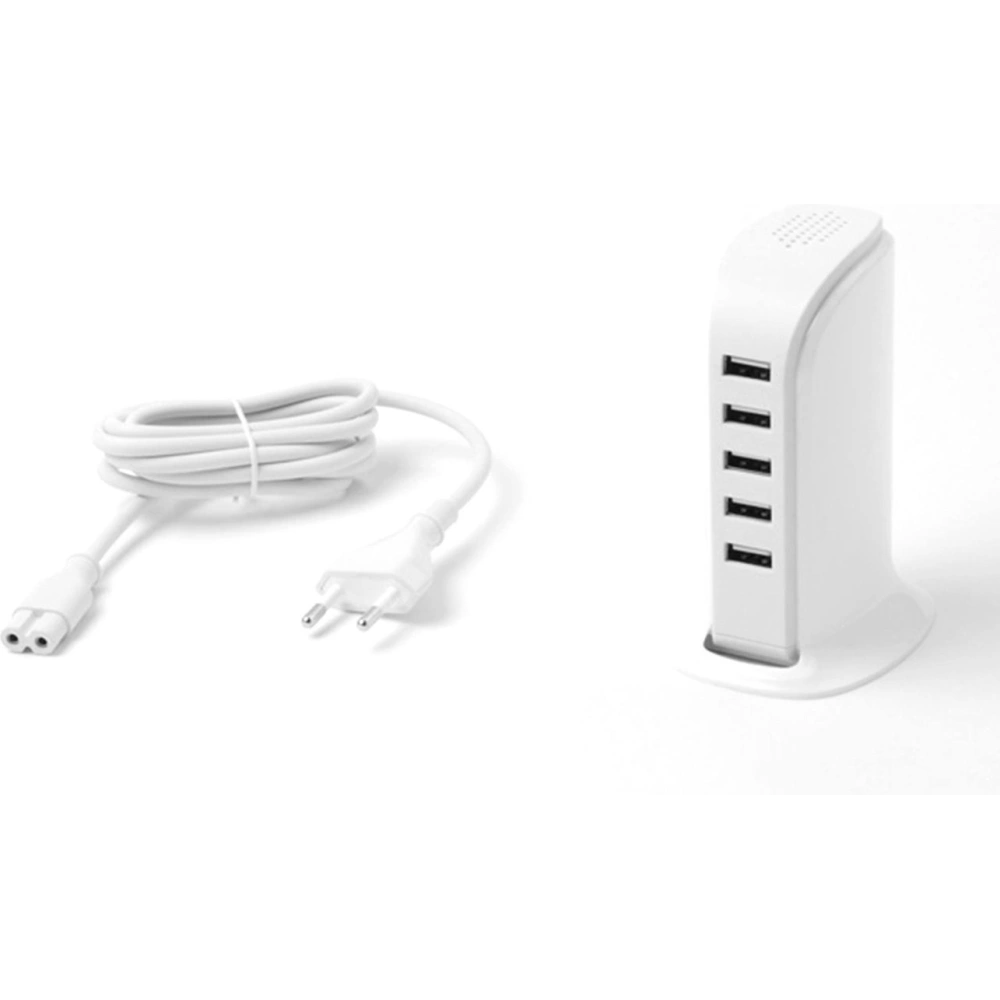 Hurtownia GSM - Hálózati töltő Dudao 5x USB beépített hálózati kábellel EU fehér (A5EU) - DDA226 - {ean13} - Hurt