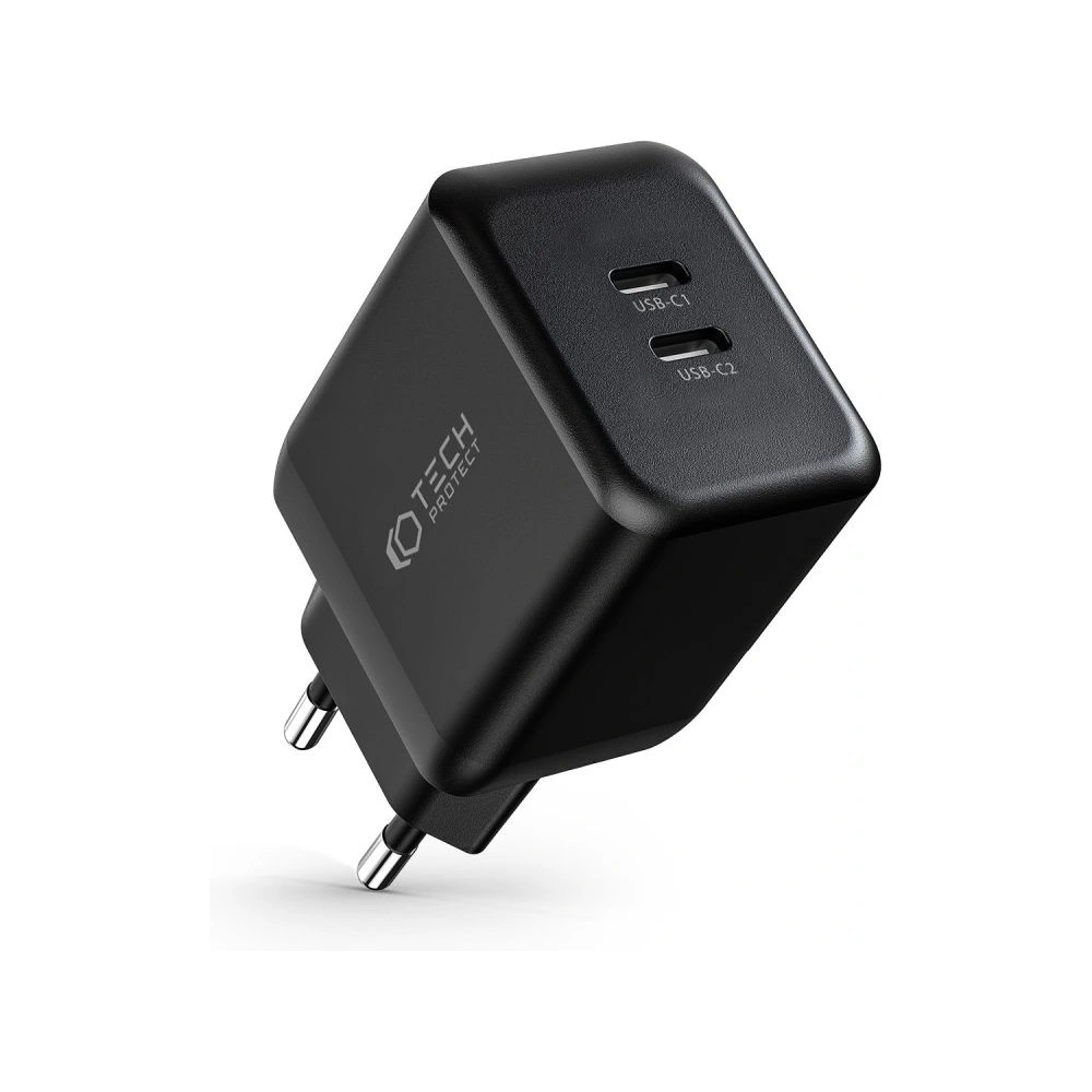 Hurtownia GSM - Síťová nabíječka Tech-Protect C35W 2-portová síťová nabíječka PD 35W černá - THP1456 - {ean13} - Hurt