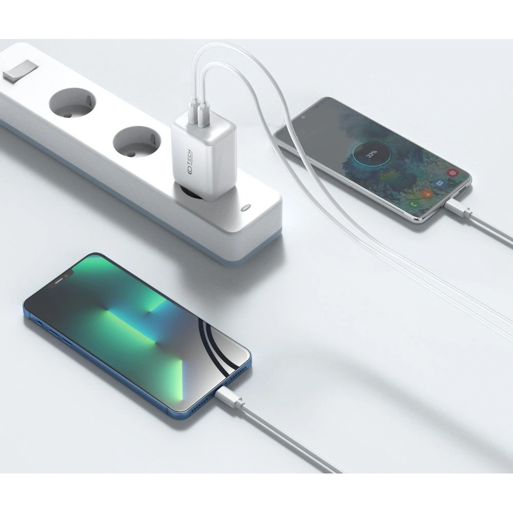 Hurtownia GSM - Síťová nabíječka Tech-Protect C35W 2-portová síťová nabíječka PD 35W černá - THP1456 - {ean13} - Hurt