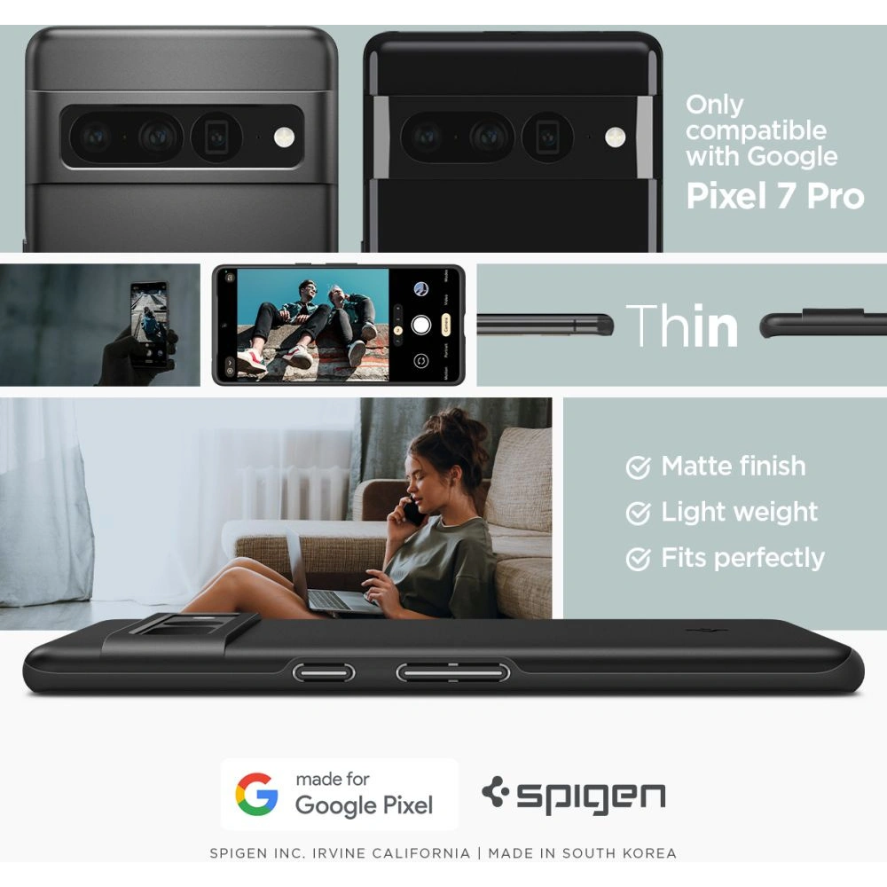 Hurtownia GSM - Etui Spigen Thin Fit Google Pixel 7 Pro Fekete - SPN2554 - {ean13} - Hurt