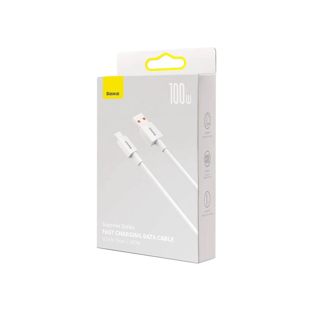 Hurtownia GSM - Kabel USB do USB-C Baseus Superior Series, 100W, 1m (bílý) - BSU3628 - {ean13} - Hurt