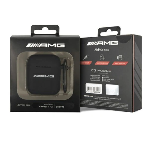 Etui Mercedes AMG AMA2RBK Apple AirPods czarny/black Silicone Big Logo