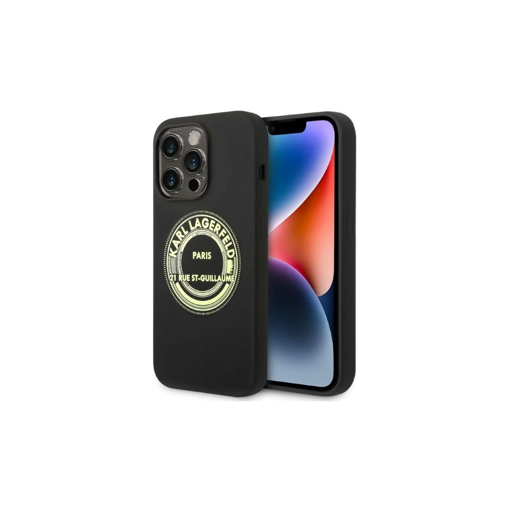 Hurtownia GSM - Etui Karl Lagerfeld KLHCP14LSRSGRCK Apple iPhone 14 Pro hardcase černý/black Silicone RSG - KLD1177 - {ean13} - Hurt