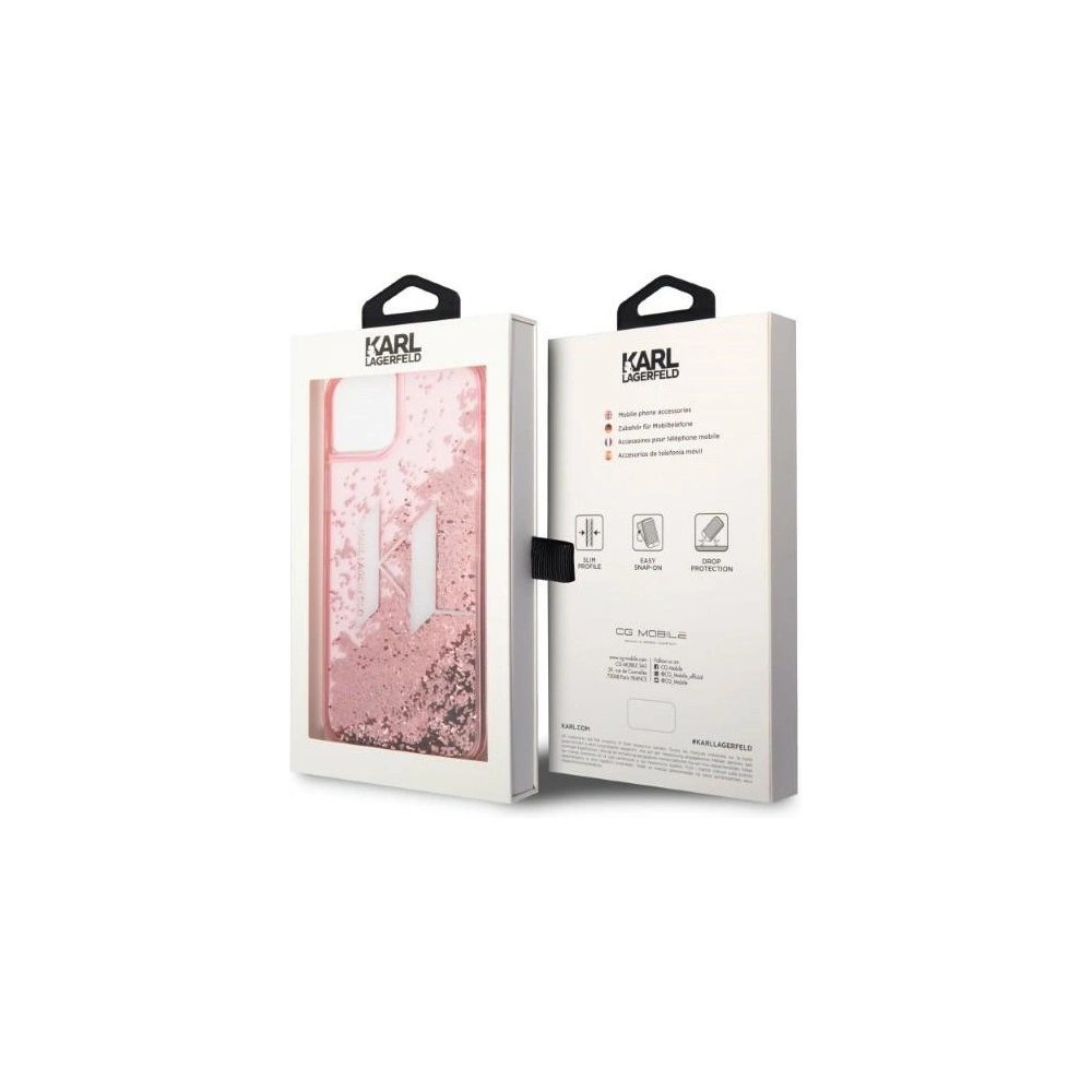 Hurtownia GSM - Etui Karl Lagerfeld KLHCP14MLBKLCP Apple iPhone 14 Plus / 15 Plus růžový/pink hardcase Liquid Glitter Big KL - KLD1178 - {ean13} - Hurt