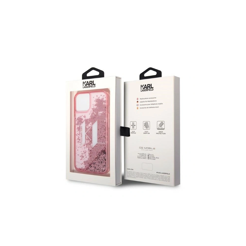 Hurtownia GSM - Etui Karl Lagerfeld KLHCP14SLBKLCP Apple iPhone 14 rózsaszín/pink keménytok Liquid Glitter Big KL - KLD1181 - {ean13} - Hurt