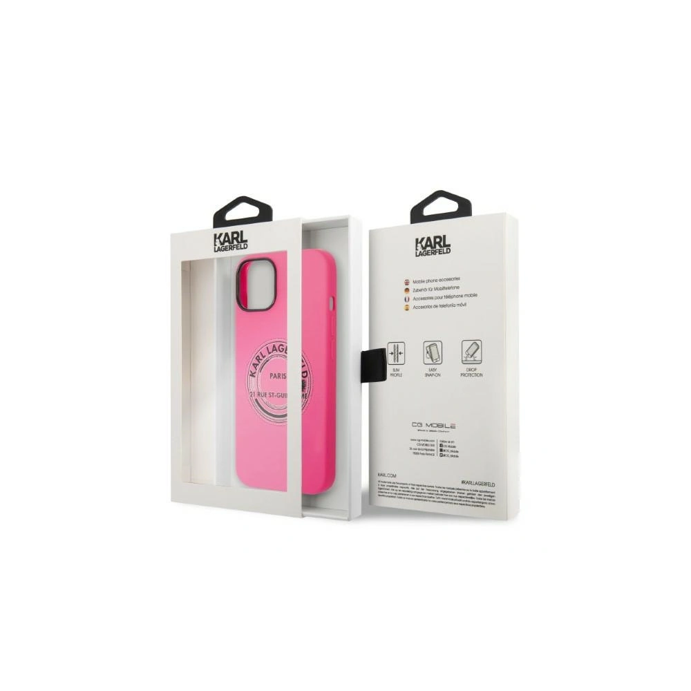 Hurtownia GSM - Etui Karl Lagerfeld KLHCP14SSRSGRCF Apple iPhone 14 keménytok rózsaszín/pink Szilikon RSG - KLD1182 - {ean13} - Hurt