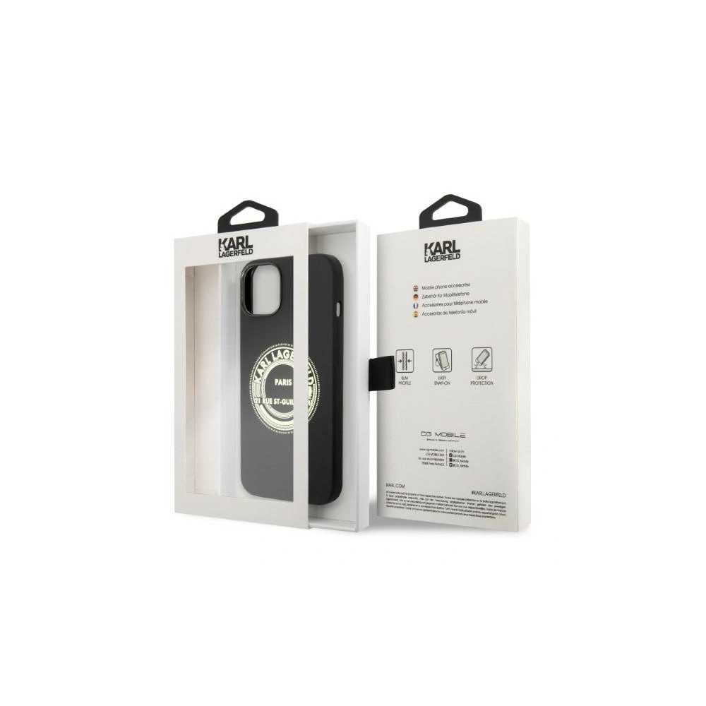 Hurtownia GSM - Etui Karl Lagerfeld KLHCP14SSRSGRCK Apple iPhone 14 keménytok fekete/szilikon RSG - KLD1183 - {ean13} - Hurt