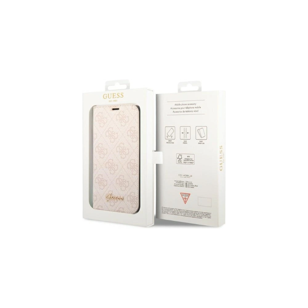 Hurtownia GSM - Etui Guess GUBKP14XHG4SHP Apple iPhone 14 Pro Max růžový/pink book 4G Vintage Gold Logo - GUE2195 - {ean13} - Hurt