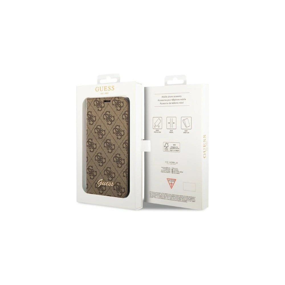 Hurtownia GSM - Etui Guess GUBKP14XHG4SHW Apple iPhone 14 Pro Max hnědý/brown book 4G Vintage Gold Logo - GUE2196 - {ean13} - Hurt