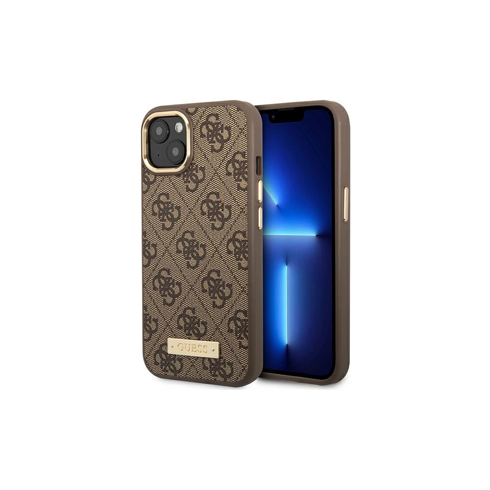 Wholesale Guess GUHMP14MU4GPRW Apple iPhone 14 Plus / 15 Plus brown hard case 4G Logo Plate MagSafe - GUE2198 - {ean13} - Hurt