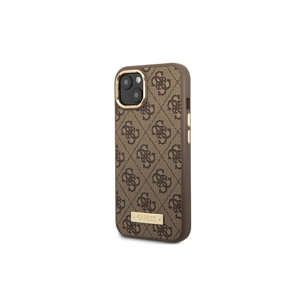 Wholesale Guess GUHMP14MU4GPRW Apple iPhone 14 Plus / 15 Plus brown hard case 4G Logo Plate MagSafe - GUE2198 - {ean13} - Hurt