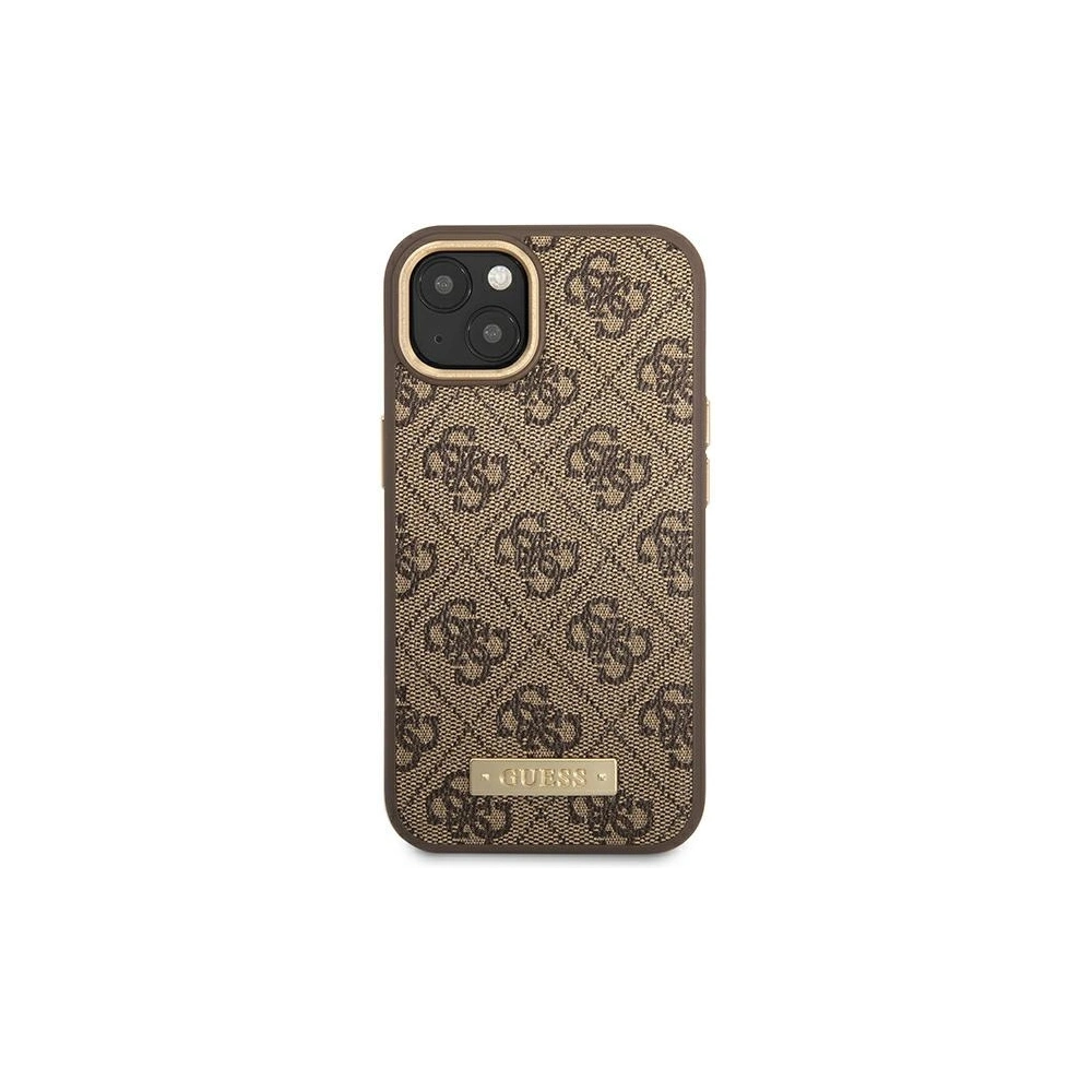 Wholesale Guess GUHMP14MU4GPRW Apple iPhone 14 Plus / 15 Plus brown hard case 4G Logo Plate MagSafe - GUE2198 - {ean13} - Hurt
