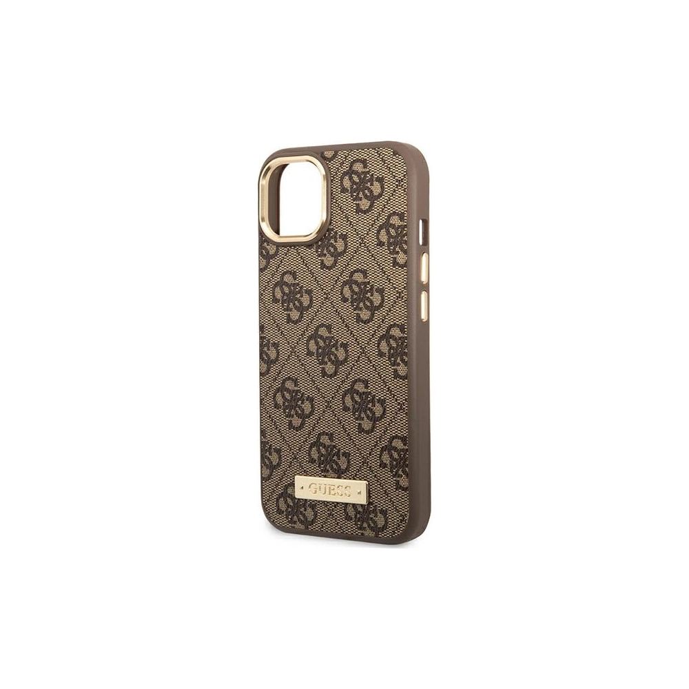 Wholesale Guess GUHMP14MU4GPRW Apple iPhone 14 Plus / 15 Plus brown hard case 4G Logo Plate MagSafe - GUE2198 - {ean13} - Hurt