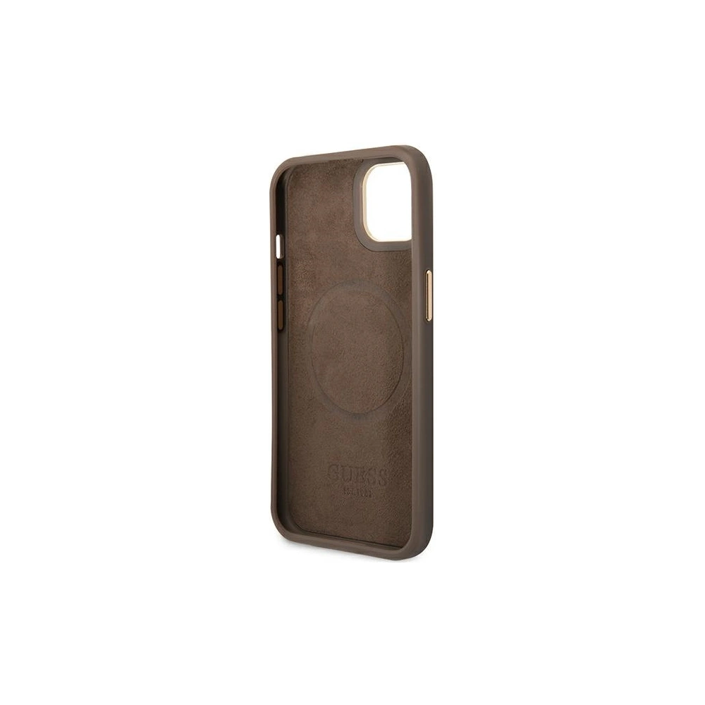 Wholesale Guess GUHMP14MU4GPRW Apple iPhone 14 Plus / 15 Plus brown hard case 4G Logo Plate MagSafe - GUE2198 - {ean13} - Hurt