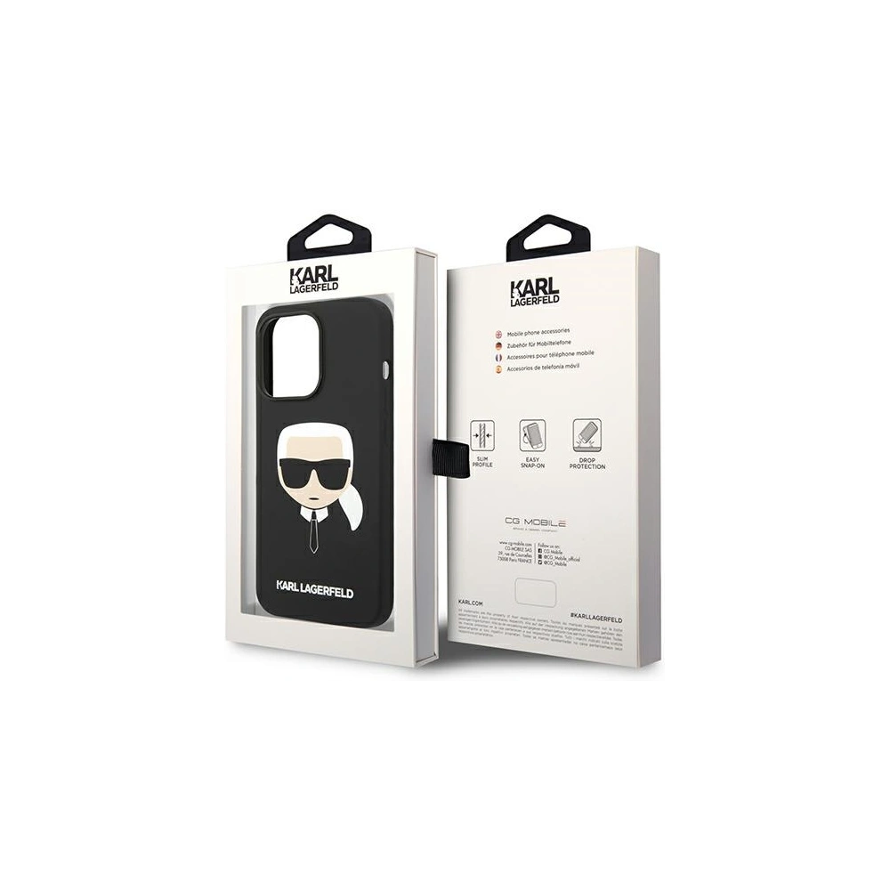 Hurtownia GSM - Etui Karl Lagerfeld KLHCP14XSLKHBK Apple iPhone 14 Pro Max hardcase czarny/black Silicone Karl`s Head - KLD1186 - {ean13} - Hurt