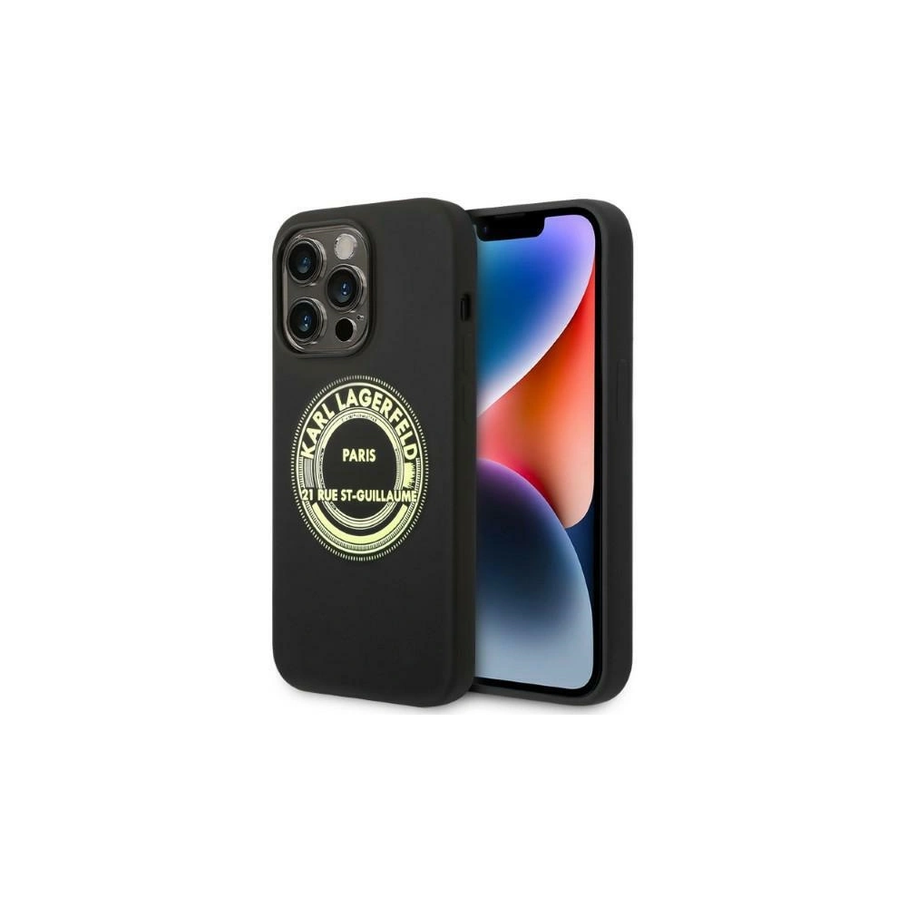 Hurtownia GSM - Case Karl Lagerfeld KLHCP14XSRSGRCK Apple iPhone 14 Pro Max Hardcase schwarz/schwarz Silikon RSG - KLD1189 - {ean13} - Hurt