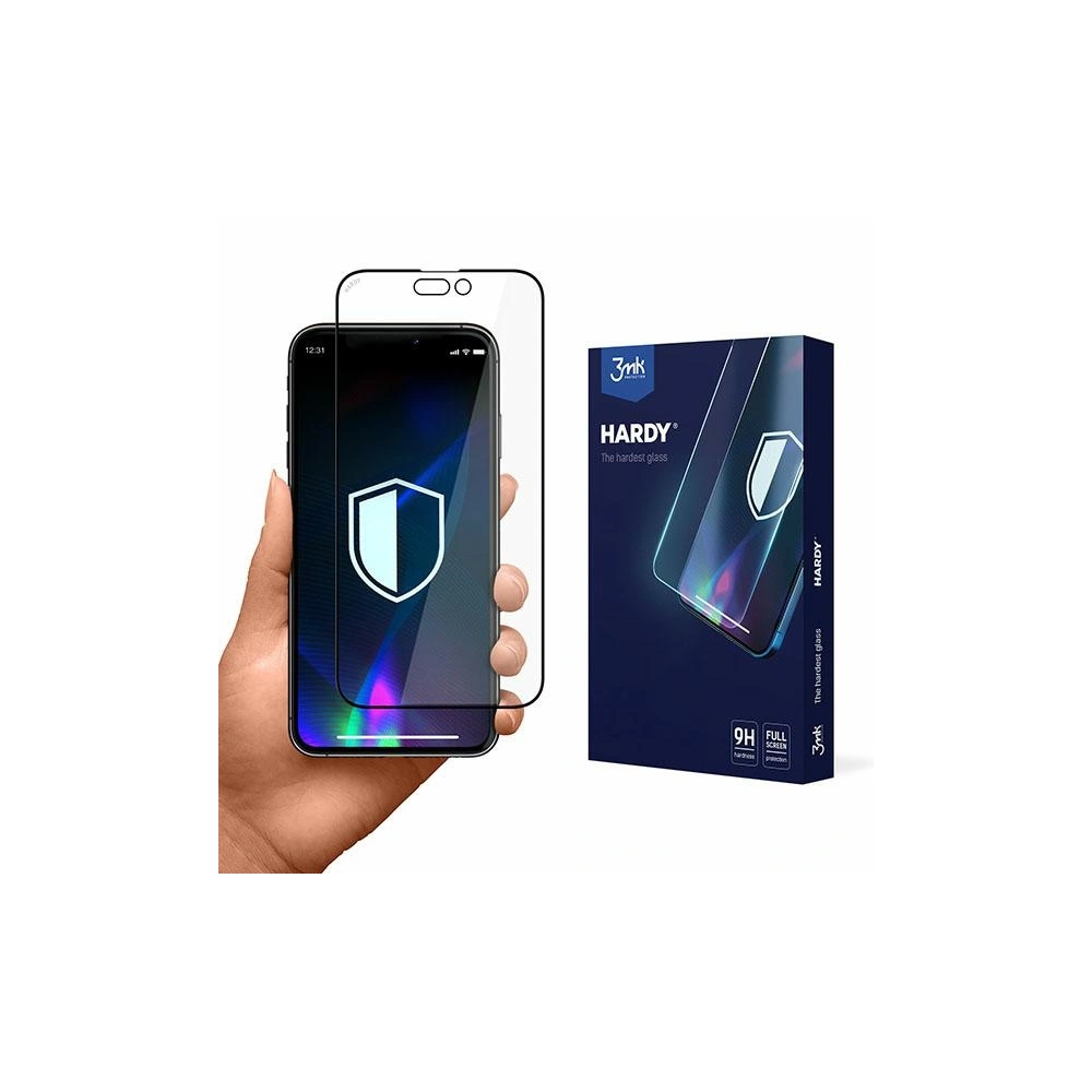 Hurtownia GSM - Zesílené sklo 3MK Hardy Apple iPhone iPhone 14 Plus / 15 Plus černé/black - 3MK4119 - {ean13} - Hurt