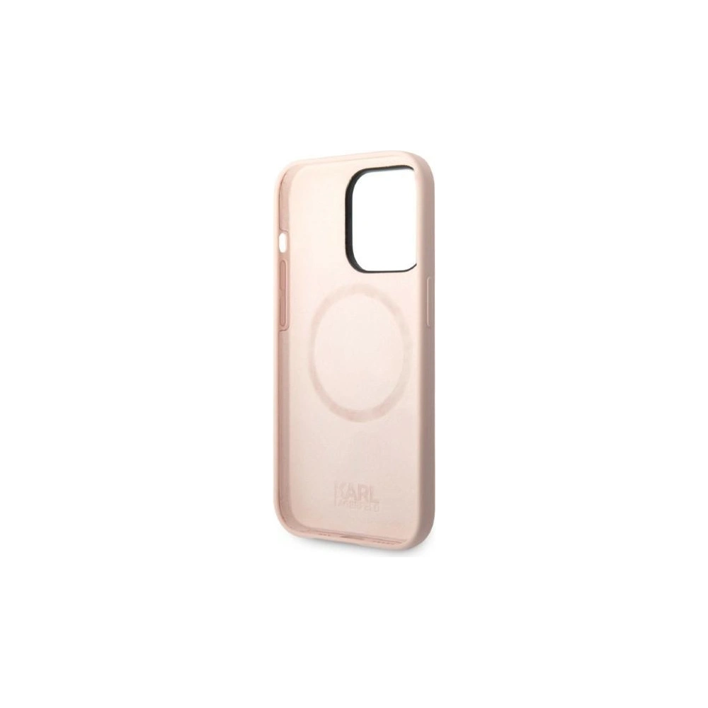 Hurtownia GSM - Etui Karl Lagerfeld KLHMP14LSSKCI Apple iPhone 14 Pro hardcase roz rozalie/light pink Silicone Karl & Choupette Magsafe - KLD1190 - {ean13} - Hurt