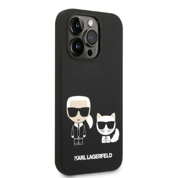 Kryt Karl Lagerfeld KLHMP14XSSKCK Apple iPhone 14 Pro Max hardcase black Liquid Silicone Karl & Choupette Magsafe