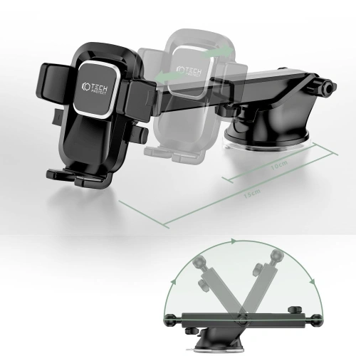Uchwyt samochodowy Tech-Protect V4 Universal Windshield & Dashboard Car Mount Black