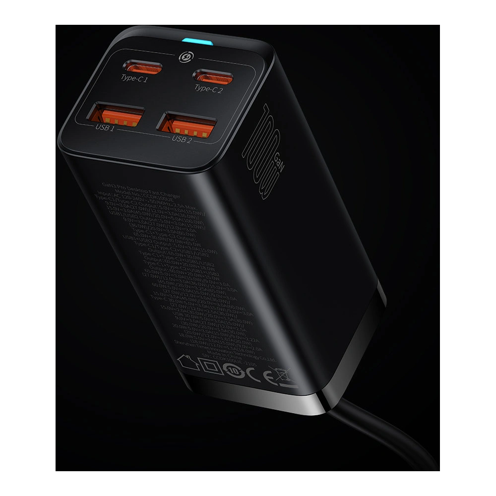 Hurtownia GSM - Netzteil Baseus GaN3 Pro GaN 2xUSB-C/2xUSB 100W PD3.0, QC4.0+, AFC schwarz - BSU3630 - {ean13} - Hurt