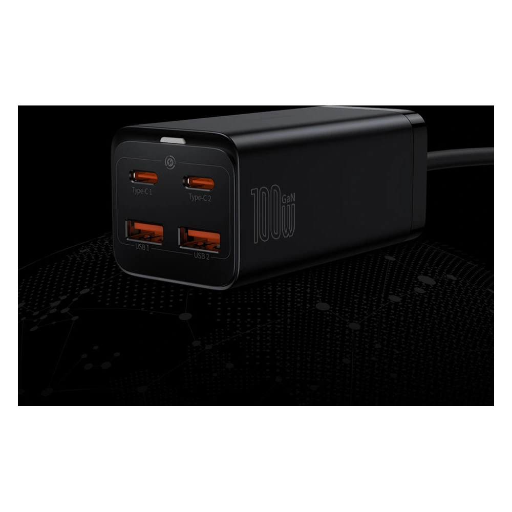 Hurtownia GSM - Încărcător de rețea Baseus GaN3 Pro GaN 2xUSB-C/2xUSB 100W PD3.0, QC4.0+, AFC negru - BSU3630 - {ean13} - Hurt