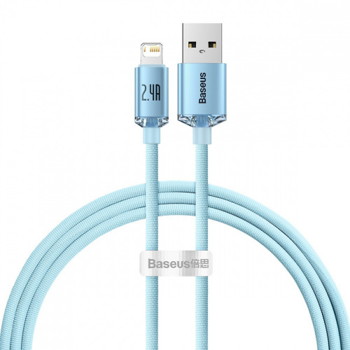 Baseus Distributor - 6932172614423 - BSU3633 - Baseus Crystal Shine Series USB/Lightning Cable 2,4A 20W 1,2m blue (CAJY001103) - B2B homescreen