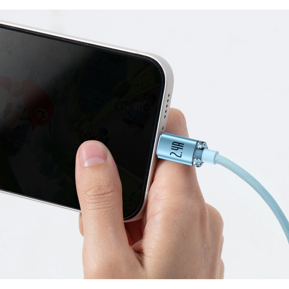 Wholesale Baseus Crystal Shine Series USB/Lightning Cable 2,4A 20W 1,2m blue (CAJY001103) - BSU3633 - {ean13} - Hurt