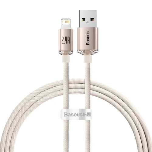 Hurtownia Baseus - 6932172614430 - BSU3634 - Kabel Baseus Crystal Shine Series USB/Lightning 2,4A 20W 1,2m różowy - B2B homescreen