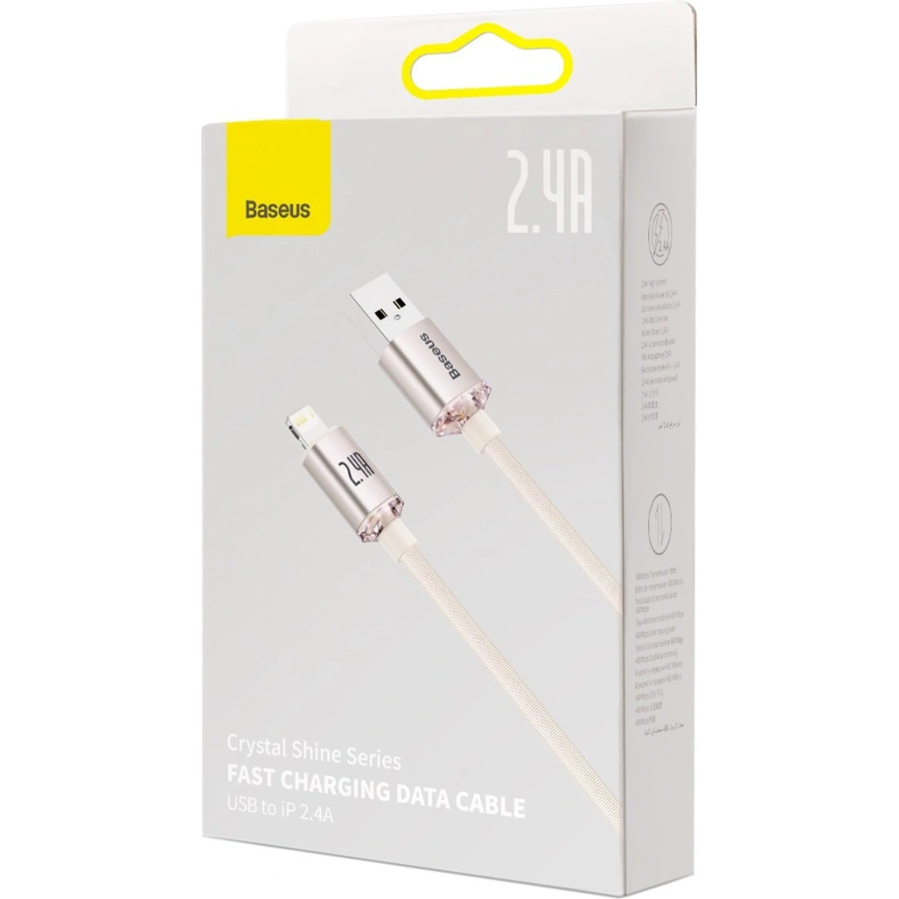 Hurtownia GSM - Kábel Baseus Crystal Shine Series USB/Lightning 2,4A 20W 1,2m rózsaszín - BSU3634 - {ean13} - Hurt