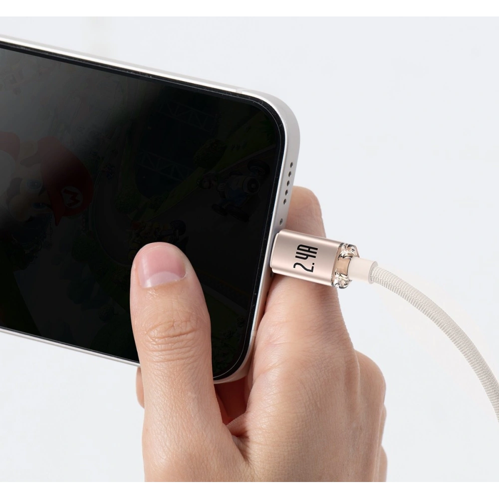Hurtownia GSM - Kabel Baseus Crystal Shine Series USB/Lightning 2,4A 20W 1,2m różowy - BSU3634 - {ean13} - Hurt