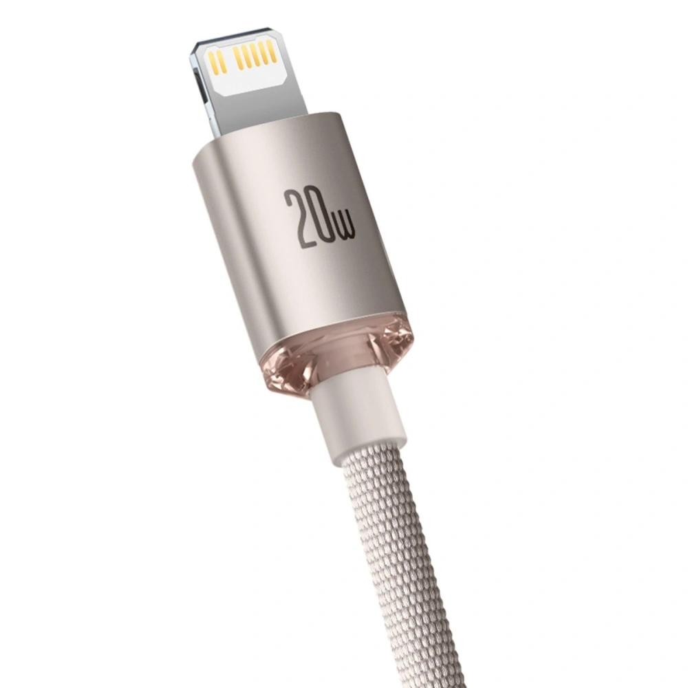 Hurtownia GSM - Kábel Baseus Crystal Shine Series USB-C/Lightning Power Delivery 20W 1,2m rózsaszín - BSU3638 - {ean13} - Hurt