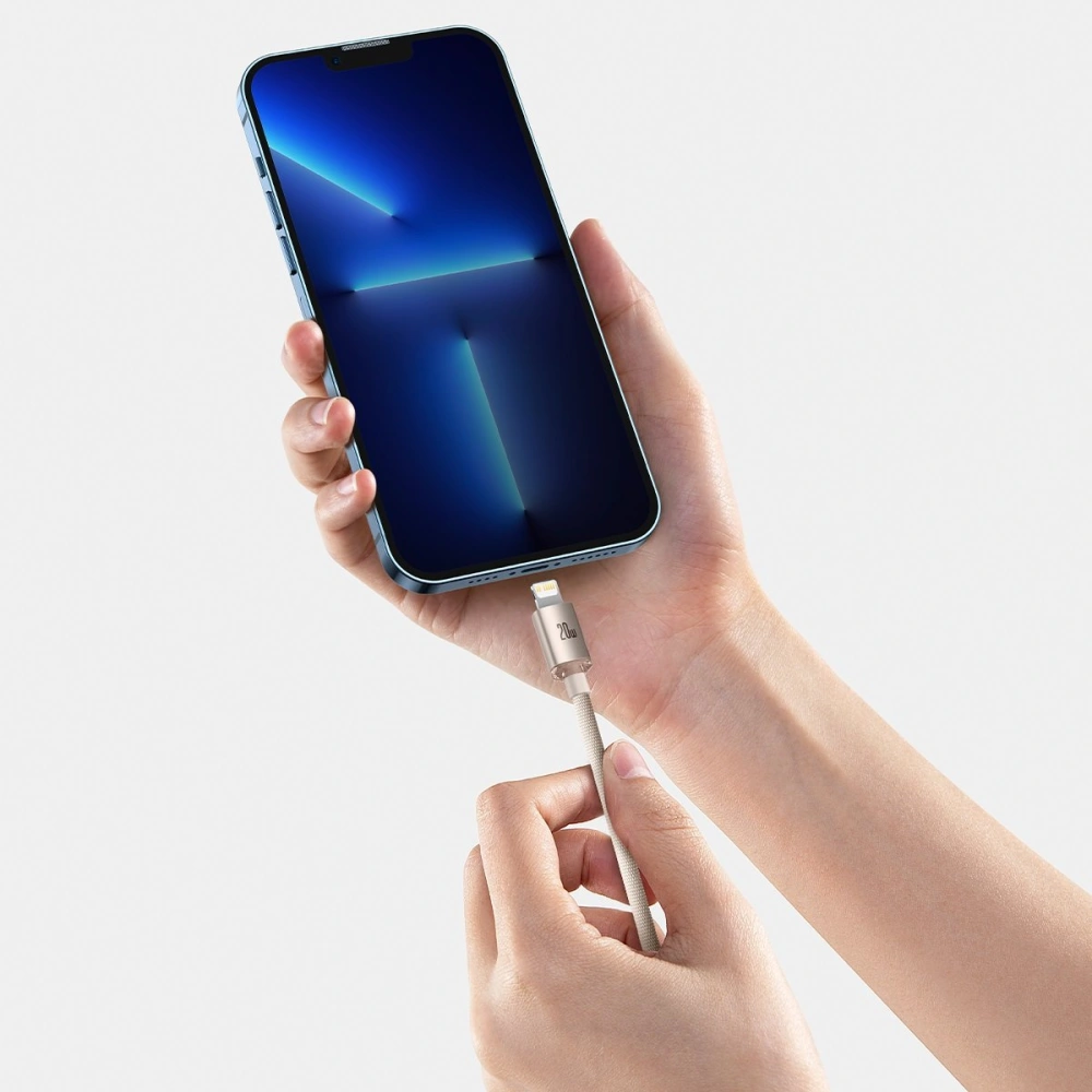 Hurtownia GSM - Kábel Baseus Crystal Shine Series USB-C/Lightning Power Delivery 20W 1,2m rózsaszín - BSU3638 - {ean13} - Hurt