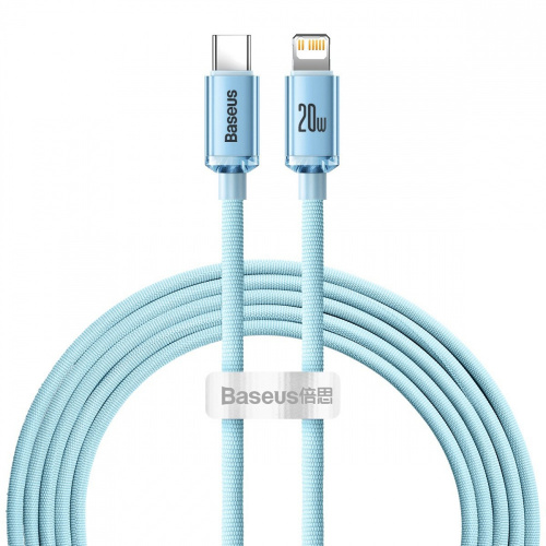 Baseus Distributor - 6932172614485 - BSU3639 - Baseus Crystal Shine Series USB-C/Lightning Cable Power Delivery 20W 2m blue (CAJY001403) - B2B homescreen