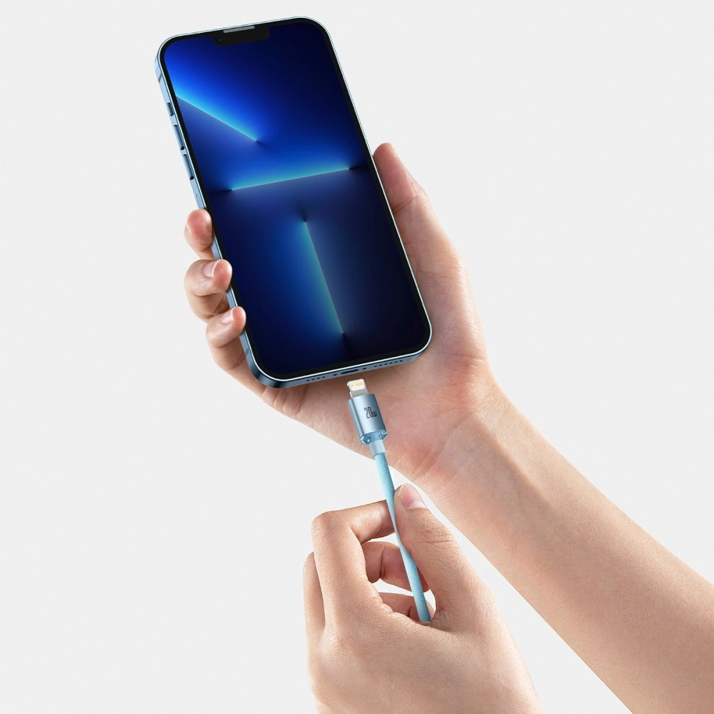 Hurtownia GSM - Kabel Baseus Crystal Shine Series USB-C/Lightning Power Delivery 20W 2m niebieski - BSU3639 - {ean13} - Hurt