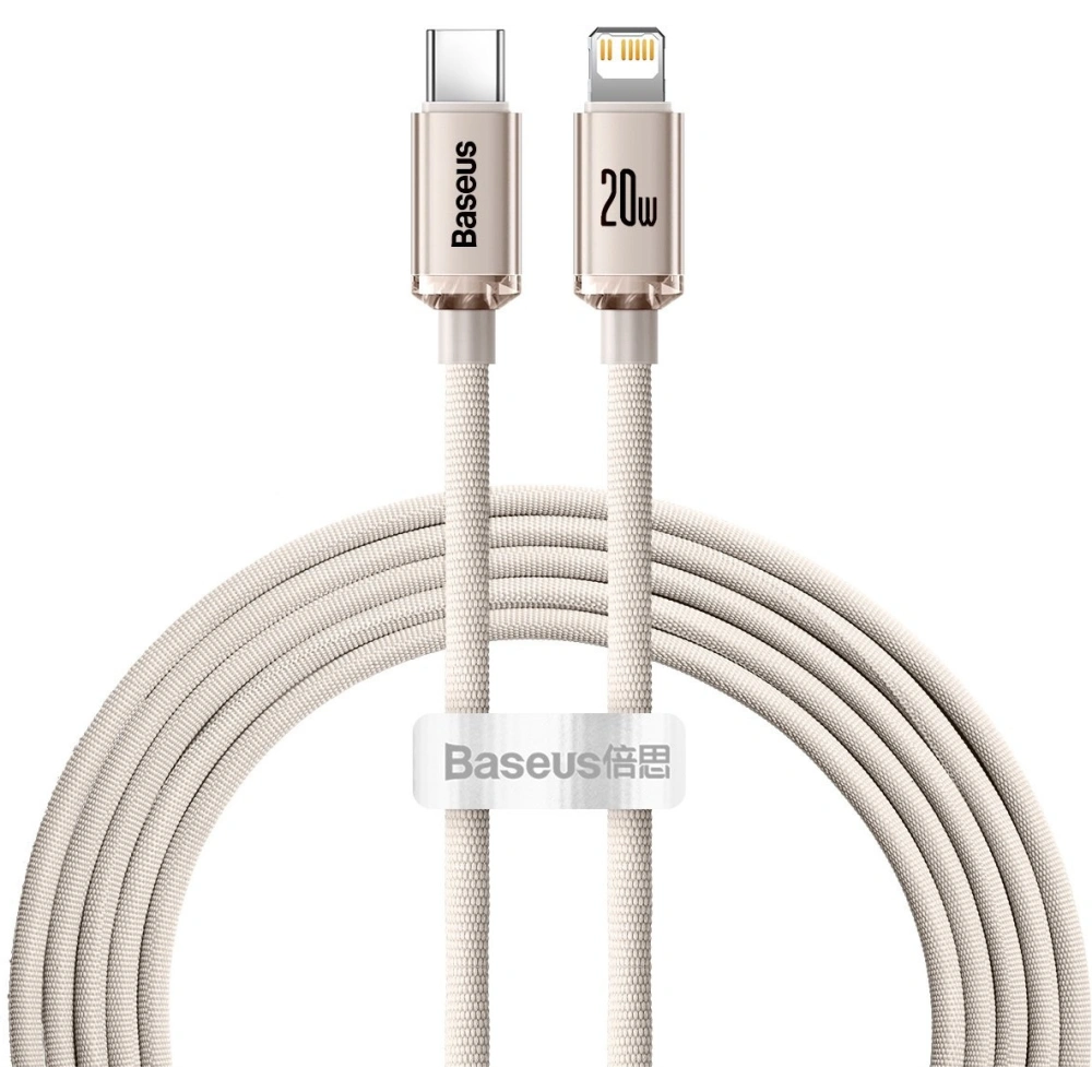 Hurtownia GSM - Kabel Baseus Crystal Shine Series USB-C/Lightning Power Delivery 20W 2m růžový - BSU3640 - {ean13} - Hurt
