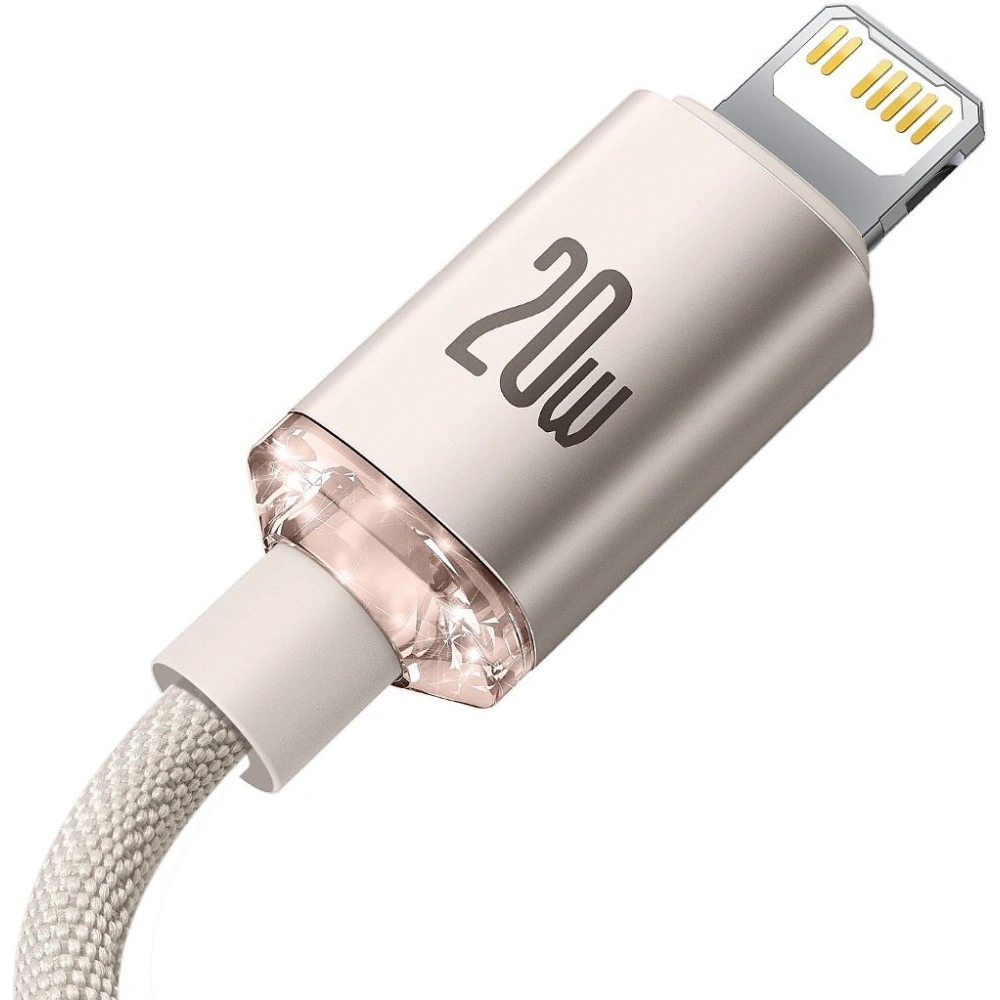 Hurtownia GSM - Kábel Baseus Crystal Shine Series USB-C/Lightning Power Delivery 20W 2m rózsaszín - BSU3640 - {ean13} - Hurt