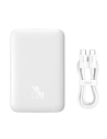 Powerbank Baseus Magnetic Mini 10000mAh 20W bílý + kabel USB-C/USB-C 60W (20V/3A) 0,5m bílý