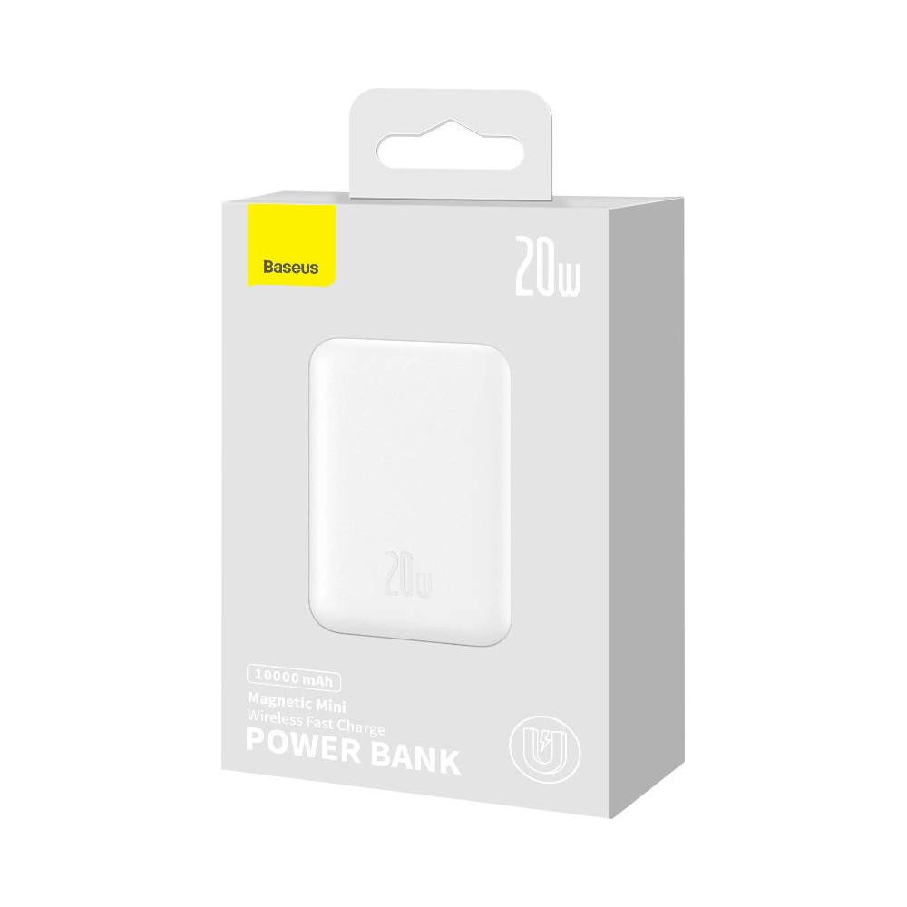 Hurtownia GSM - Powerbank Baseus Magnetic Mini 10000mAh 20W weiß + USB-C/USB-C Kabel 60W (20V/3A) 0,5m weiß - BSU3647 - {ean13} - Hurt