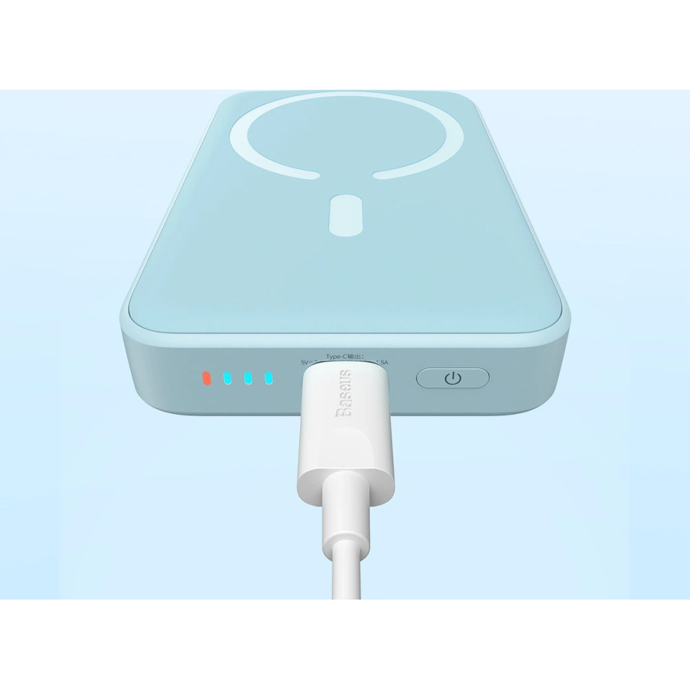Hurtownia GSM - Powerbank Baseus Magnetic Mini 10000mAh 20W modrý + kabel USB-C/USB-C 60W (20V/3A) 0,5m bílý - BSU3648 - {ean13} - Hurt