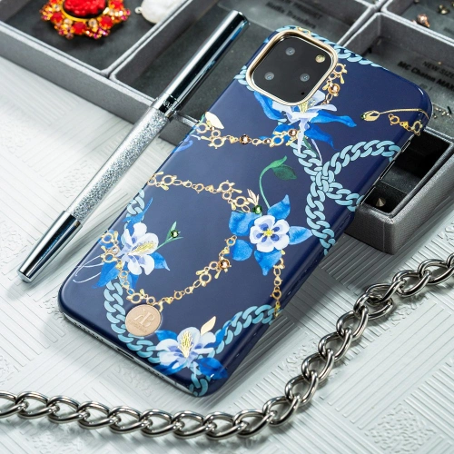 Etui Kingxbar Luxury Swarovski Apple iPhone 11 Pro Max niebieski